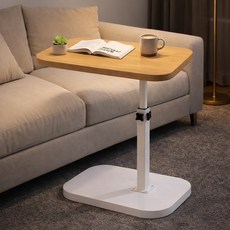 앞날창창 높이조절 쇼파 침대 사이드 테이블, 우드