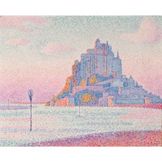 Mont Saint-Michel Setting Sun 아트포스터 감성선물 시냑, 그림만(매트지), 21x25.96
