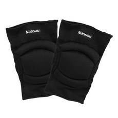 낫소 쿠션 배구 무릎보호대 2개입 한세트, 블랙
