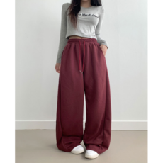 부기샵 군살커버 퍼트 사이드 폴링 핀턱 와이드 트레이닝 롱팬츠(숏기장)