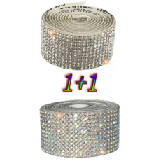 빛나윈 블링블링 큐빅 테이프 다양한 소품꾸미기 폰꾸 다꾸 3종 1+1, 2개, 2.실버 A+컬러 B
