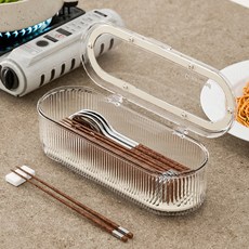 데일리공감 클리어 테이블 수저통 심플사각수저통 수저함 수저케이스 수저보관함 물빠짐수저통, 투명, 1개