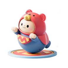 不倒翁玩具 不倒翁娃娃 嬰兒玩具 寶寶玩具 音樂鈴 安撫玩具 手搖鈴 學爬玩具, 1個, 小超人不倒翁搖鈴