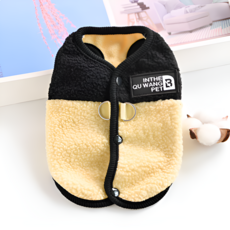 멍케어 강아지 플리스 하네스 조끼 겨울 산책용 애견의류, 1개, 옐로우