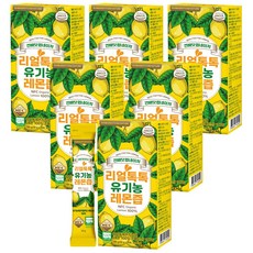 리얼톡톡 유기농 레몬즙 NFC 착즙 레몬수 원액 레몬 주스 레몬물 액상 스틱, 280g, 6개