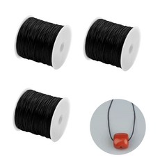 케이엠 매듭실 매듭끈 DIY 팔찌 재료, 3개, 블랙