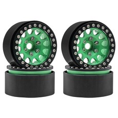 금속 1.9 비드록 휠 림 허브 1/10 Hsp Redcat Rc4wd WRAITH Tamiya Axial SCX10 D90 HPI RC 자동차 예비 부품, [24] 4pcs green