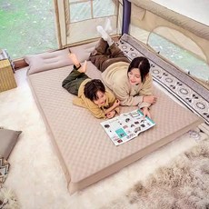 [SMTONE] 캠핑용 차박용 자충 에어매트 휴대용 매트리스 캠핑매트리스 에어침대 차박 텐트매트, 싱글-5CM-카키