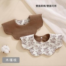 新生嬰兒360度旋轉雙面口水巾 A類 中間防水, 雙面用 中間防水 木槿枝, 1個, 1個