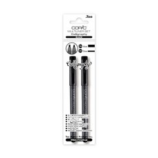 카피 멀티라이너 필기 펜 & 마커 블랙 2 카운트, 1 Count (Pack of 2), Black