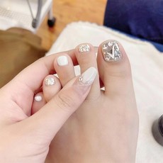 오솜 페디큐어 셀프 네일 고급스러운 패디팁 090, 1개, 럭셔리 글리터 큐빅 1개, 럭셔리 글리터 큐빅