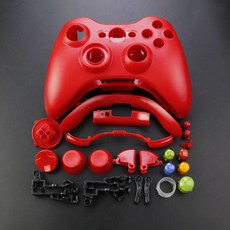 무선 컨트롤러용 풀 케이스 게임 패드 하우징 쉘 커버 버튼 키트 아날로그 스틱 범퍼, Red, 1개