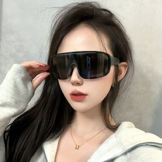 大框騎行登山滑雪太陽鏡男女防風護目防紫外線, 黑框灰片, 1個