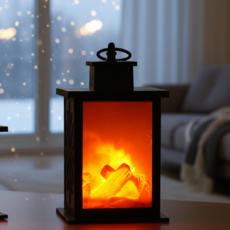 실벤스 불타는 불멍 인테리어 무드등 LED 무선, 오크랜턴