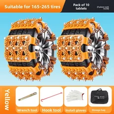 스노우체인자동차 SUV 트럭 세단용 유니버설 스노우 TPU 타이어 체인 - 오프로드 트랙션 보조 장치, 06 10PCS