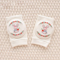 스타도어 유아용 큐트자수 메쉬 무릎보호대 2p, 플라워토끼, 1개