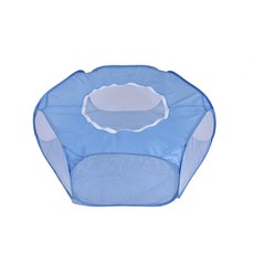 휴대용 작은 애완 동물 케이지 투명 고양이와 개 텐트 놀이터 햄스터 토끼 기니 돼지 접이식 마당 울타리, 기타, Blue with cover