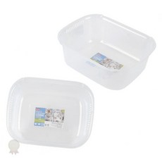 주방 설거지 야채 과일 세척 사각 대야 투명 플라스틱 씻기 물받이 세면, 1개, 상세페이지 참조