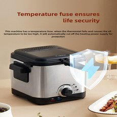 1.5L 튀김 전기 프라이어: 항온 제어 기름 절약 설계 스테인레스 스틸 쉘 - 소형 튀김 기계 220V