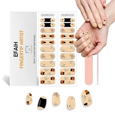 반경화 젤 네일 스트립 및 랩 - 20개 UV/LED 램프 필요 오래 지속되는 DIY 매니큐어 키트 살롱 품질 트렌디한 아트 디자인 할로윈 145154, 반경화 젤 네일 스트립 및 랩 - 20개, UV/LED