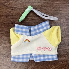 10cm 인형옷 봉제 선물 키링 인형 꾸미기 의상, Q. 무지개 하트, 1개