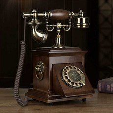 엔틱 전화기 유럽풍 빈티지 수집품 인테리어 클래식 옛날 골동품, 턴테이블 숫자판ㅣ월넛