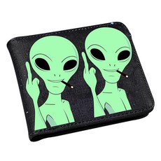 Toyuma 십대 남아용 만화 가죽 지갑 Two ALIEN 에일리언 미니멀리스트 204679