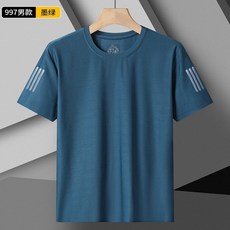 男士冰絲涼感圓領排汗衫，透氣運動短袖T恤，適合健身羽球排球穿著