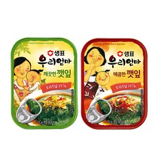 샘표 우리엄마 깨끗한 깻잎 + 매콤 70g X 3세트(6캔) 캠팽 반찬 통조림, 1세트