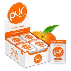 PUR 과일 후루츠 퍼 미트 아스파탐 무첨가 민트 자일리톨로 무설탕 비건 글루텐 프리 케토 친화적 만다린 탱고 맛 30개입 2팩, 탠저린 탱고, 탠저린 탱고