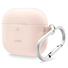 elago AirPods 4 矽膠掛式保護殼, 單一商品, 沙粉色, 1個