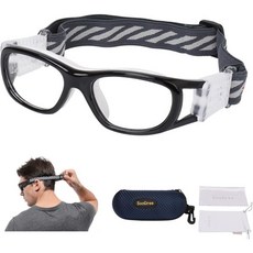 스쿼시 고글 스포츠고글 N/A 키즈 스포츠 글래스 농구 축구 안전 훈련 안티 포그 7-12, Black Frame White Pad