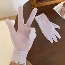 防曬手套女 薄款 夏季可觸屏 冰絲遮陽透氣, 紫色, 1個