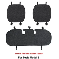 테슬라 모델 3 2023 카시트 쿠션 통기성 리넨 보호대 커버 등받이 Y 인테리어 액세서리, 05 M3 Cushion 3pcs