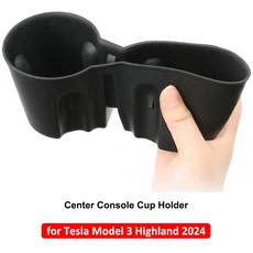 Tesla New Model Y Juniper 2025 모델 3 + Highland 2024 센터 콘솔 주최자 TPE 보관함 용 워터 컵 홀더 인, 01 for M3 2024