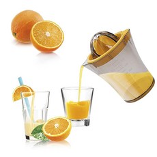 계량 컵이 있는 수동 시트러스 착즙기 핸드 프레스 오렌지 레몬 압착기 가 투명 용기 600ml/20온스 335853, 계량 컵이 있는 수동 시트러스 착즙기, 핸드 프레스 오