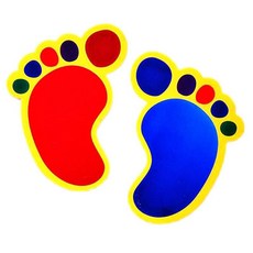 引導地貼 樓梯腳印貼 腳丫定點標識貼 地板貼 幼稚園安全腳印貼紙, 空白7對14張