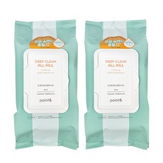 포인트앤 point 비건 저자극 딥클린 올 킬 클렌징 티슈 80매 X 2개, 80매입, 445g, 2박스