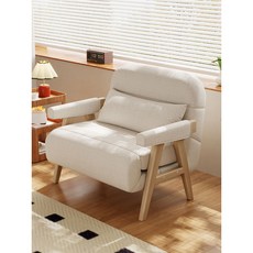 折疊沙發床 兩用 沙發椅 單人 小戶型 伸縮午睡沙發 躺椅, 【68CM 親膚絨布】米白拼咖,1.5m