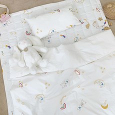 코코래빗 고밀도 순면 유아 아기 낮잠이불, 화이트