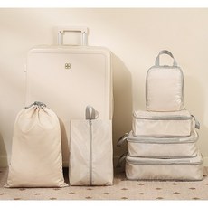 旅行壓縮收納袋 6件套組 網格紋理 防水防潮 便攜收納, 1個