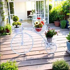 철제 자전거 화분받침대 인테리어 장식 진열대 가이닝, 1개, 78x25x55 (대형) 골드