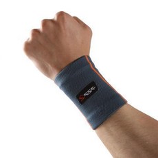 運動護腕男女保暖籃球羽毛球扭傷防護薄吸汗擦汗護手腕套帶 副廠商品, 深灰色/橙色條紋, 1個