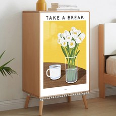 무타공 붙이는 패브릭 가림막 커튼 패브릭포스터 책장가리개, 티타임, 1개