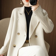 ZAJA추동 루즈핏 모직 하프코트 분위기 데일리 보온 코트 빅사이즈 여성복