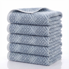 융풍 수건 고급 순면 두꺼운 타월 뛰어난 흡수력 부드러운 촉감 먼지 날림 없는 호텔식 수건, 5개, 연한 블루색