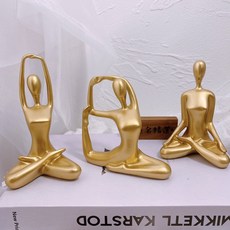 北歐風抽象人物藝術雕塑 瑜伽擺件, 瑜伽/三個一套
