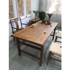 식탁 통원목 우드 가구 테이블, 1인용, 노송나무 테이블 140x80x75cm