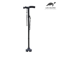 라이프헬퍼 4단 접이식 지팡이 G2 고급 명품 가벼운 노인용 초경량 효도 할머니 어르신 4발, 1개, 단품