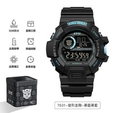 ZGO卡通變形金剛兒童電子手錶，運動計時夜光腕錶，男童考試專用卡通手錶